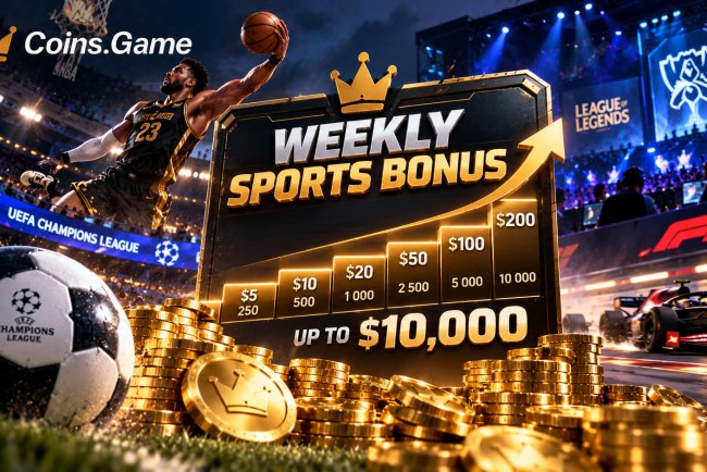 Спортбонус Coins.Game: ступени от 1 $ до 10 000 $ и мёртвые зоны